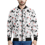 Chicken Ink Painting Pattern Print Men's Bomber Jacket