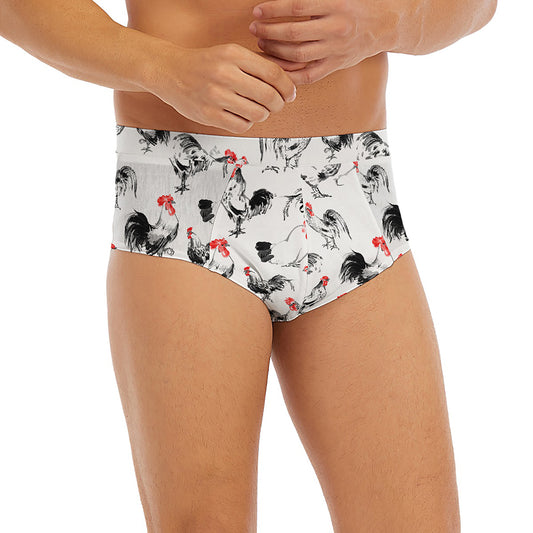 Chicken Ink Painting Pattern Print Men's Briefs