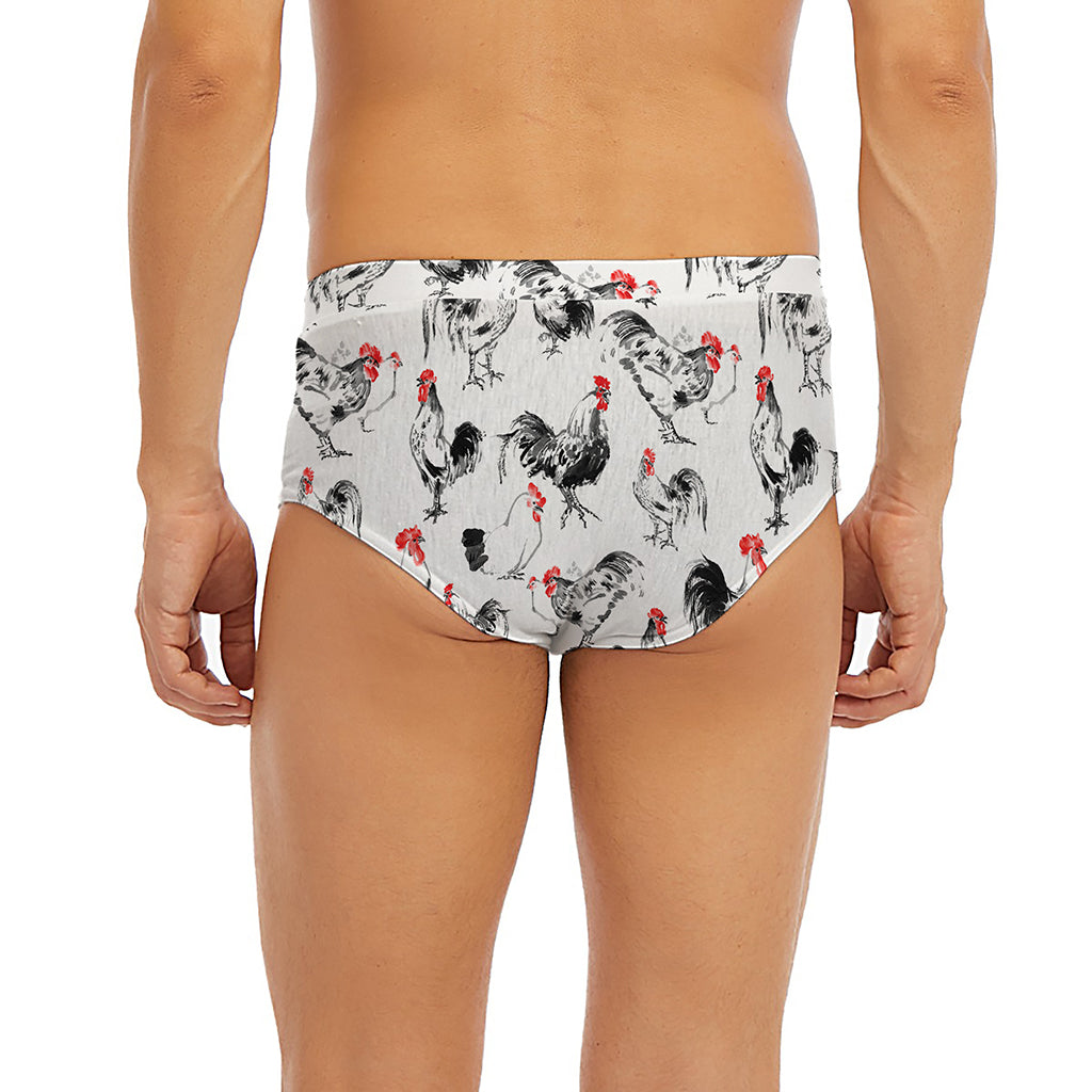 Chicken Ink Painting Pattern Print Men's Briefs