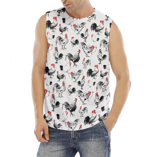 Chicken Ink Painting Pattern Print Men's Fitness Tank Top