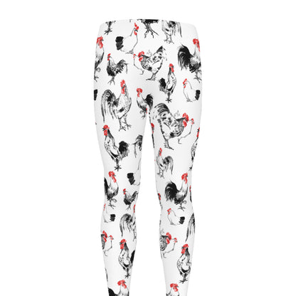 Chicken Ink Painting Pattern Print Men's leggings