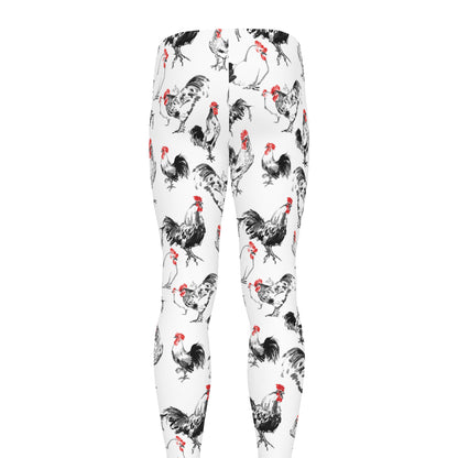Chicken Ink Painting Pattern Print Men's leggings
