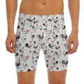 Chicken Ink Painting Pattern Print Men's Long Boxer Briefs