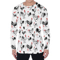 Chicken Ink Painting Pattern Print Men's Long Sleeve T-Shirt