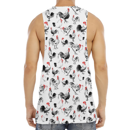 Chicken Ink Painting Pattern Print Men's Muscle Tank Top