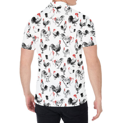 Chicken Ink Painting Pattern Print Men's Shirt