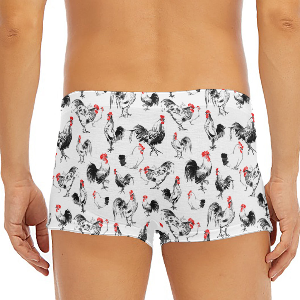 Chicken Ink Painting Pattern Print Men's Short Boxer Briefs