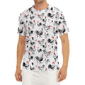 Chicken Ink Painting Pattern Print Men's Short Sleeve Rash Guard