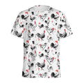 Chicken Ink Painting Pattern Print Men's Athletic T-Shirt