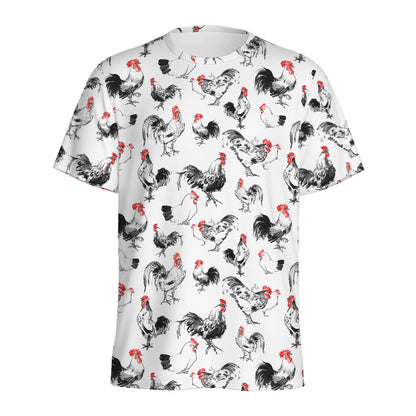 Chicken Ink Painting Pattern Print Men's Sports T-Shirt
