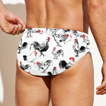 Chicken Ink Painting Pattern Print Men's Swim Briefs