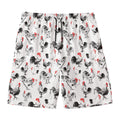 Chicken Ink Painting Pattern Print Men's Swim Trunks