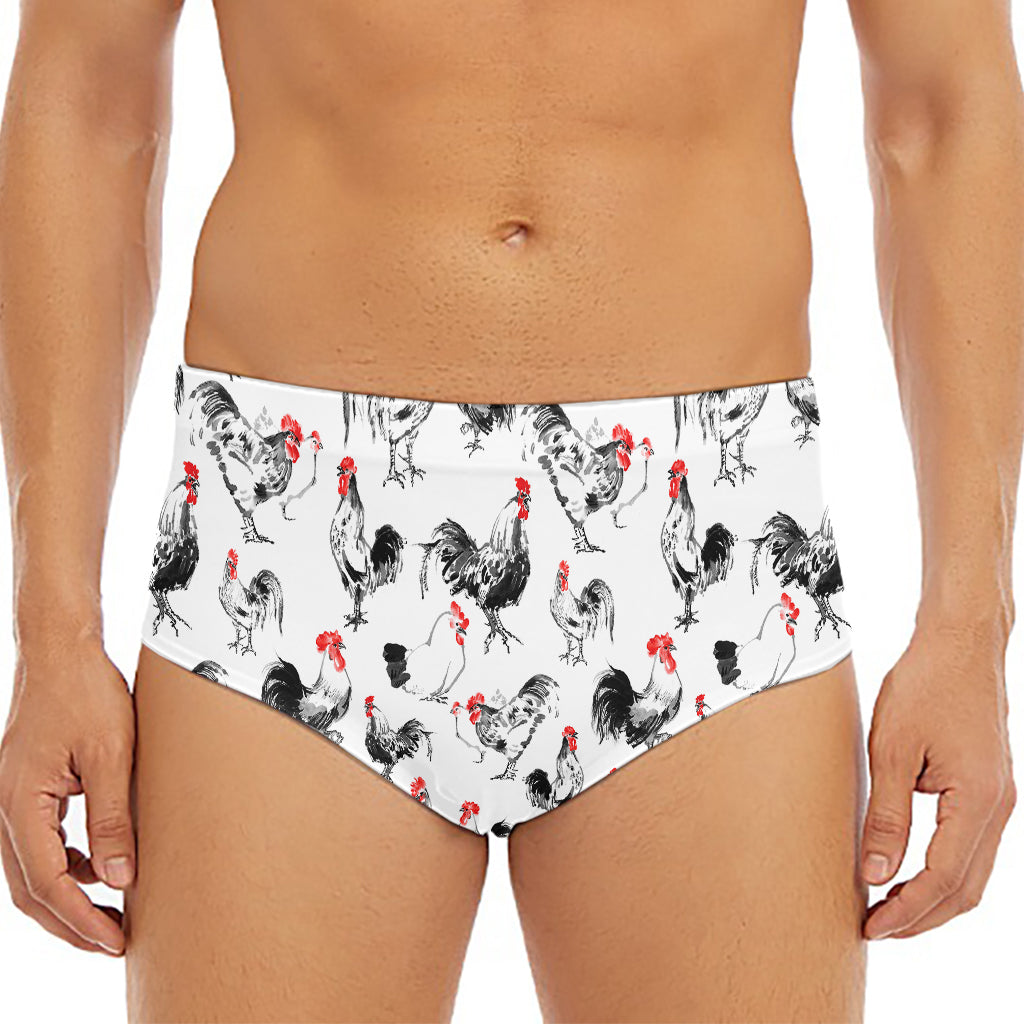 Chicken Ink Painting Pattern Print Men's Triangle Swim Briefs