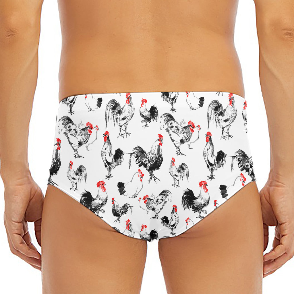 Chicken Ink Painting Pattern Print Men's Triangle Swim Briefs