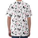 Chicken Ink Painting Pattern Print Men's Velvet T-Shirt