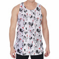 Chicken Ink Painting Pattern Print Men's Velvet Tank Top