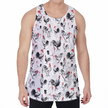 Chicken Ink Painting Pattern Print Men's Velvet Tank Top