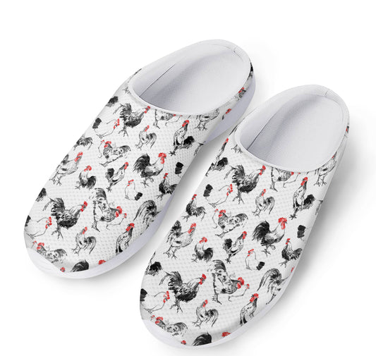 Chicken Ink Painting Pattern Print Mesh Casual Shoes