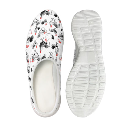 Chicken Ink Painting Pattern Print Mesh Casual Shoes