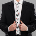 Chicken Ink Painting Pattern Print Necktie