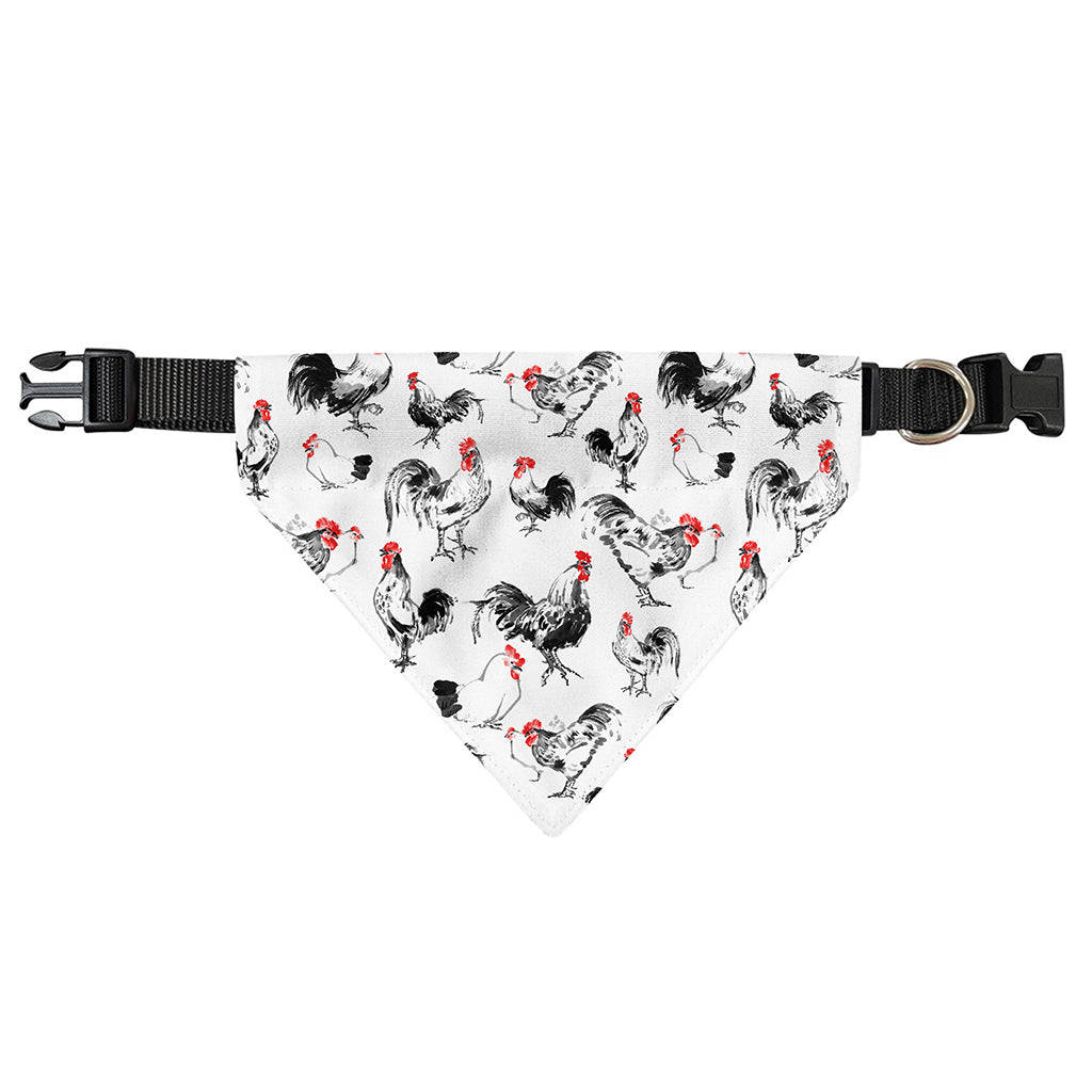 Chicken Ink Painting Pattern Print Over The Collar Dog Bandana