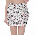 Chicken Ink Painting Pattern Print Pencil Mini Skirt