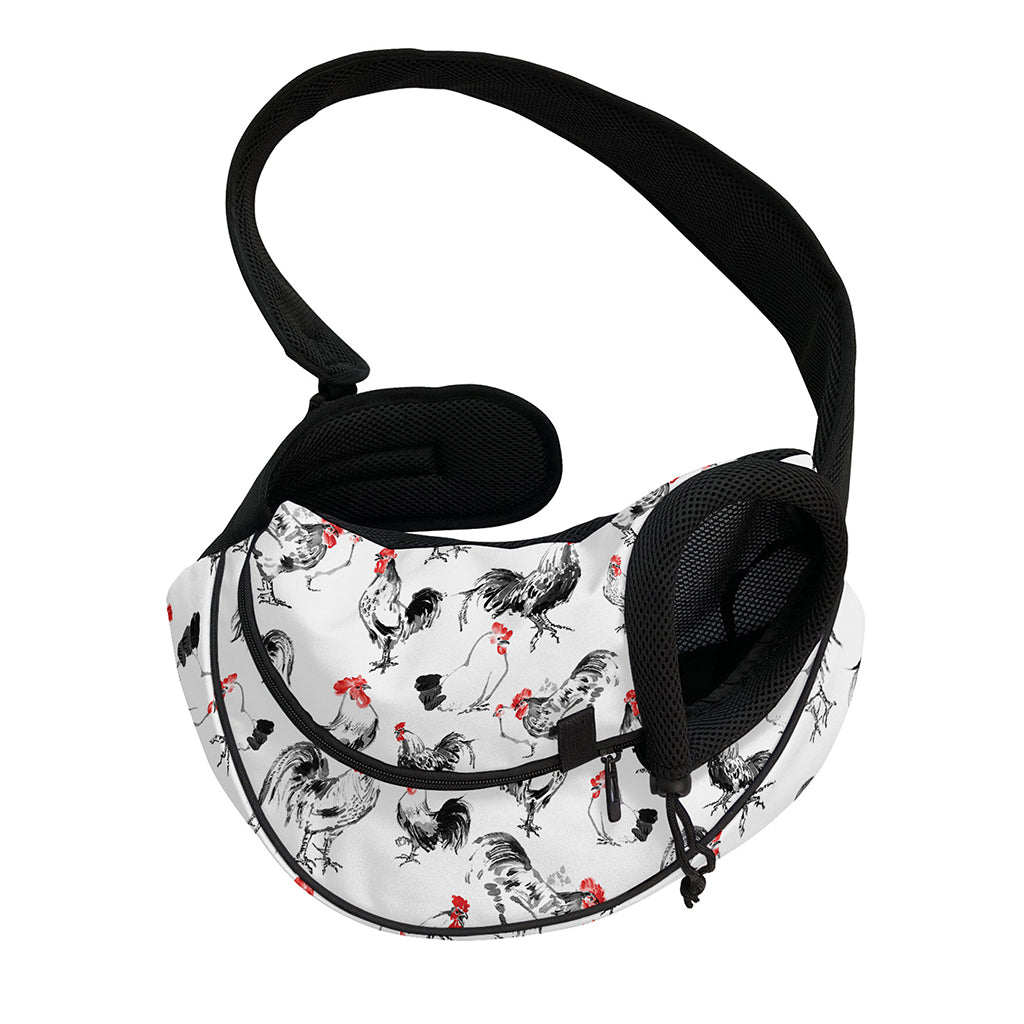 Chicken Ink Painting Pattern Print Pet Sling Carrier
