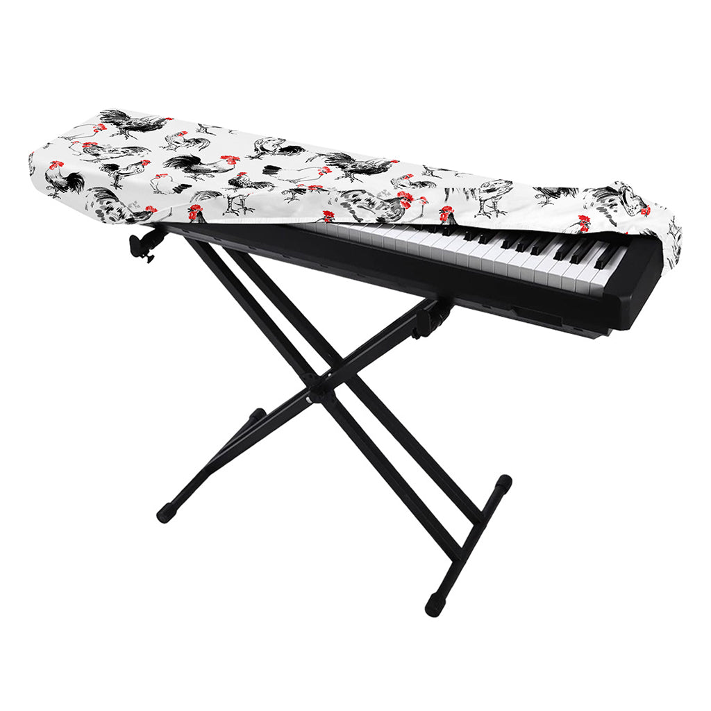 Chicken Ink Painting Pattern Print Piano Keyboard Cover