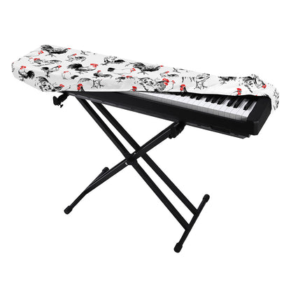Chicken Ink Painting Pattern Print Piano Keyboard Cover