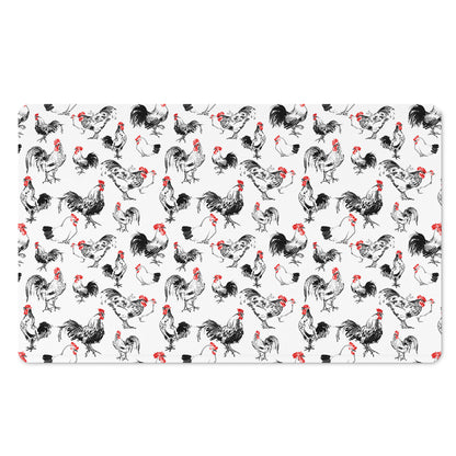 Chicken Ink Painting Pattern Print Polyester Doormat