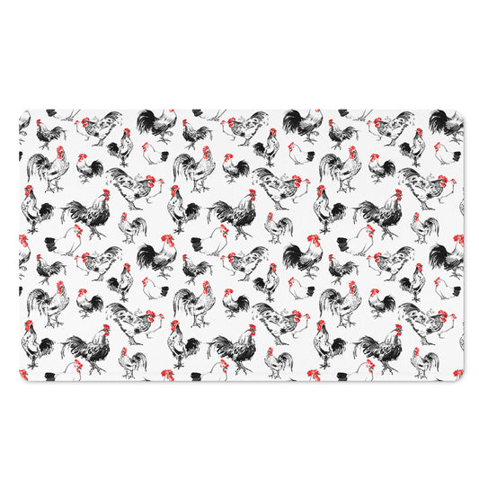 Chicken Ink Painting Pattern Print Polyester Doormat