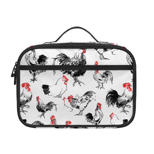Chicken Ink Painting Pattern Print Portable Lunch Bag