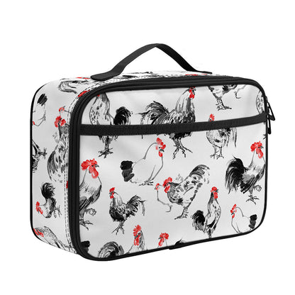 Chicken Ink Painting Pattern Print Portable Lunch Bag