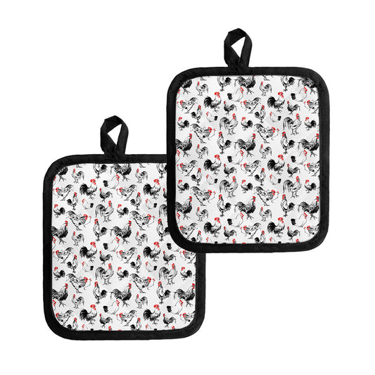 Chicken Ink Painting Pattern Print Pot Holders