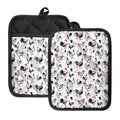Chicken Ink Painting Pattern Print Pot Holders With Pocket