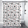 Chicken Ink Painting Pattern Print Premium Shower Curtain