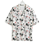 Chicken Ink Painting Pattern Print Rayon Hawaiian Shirt