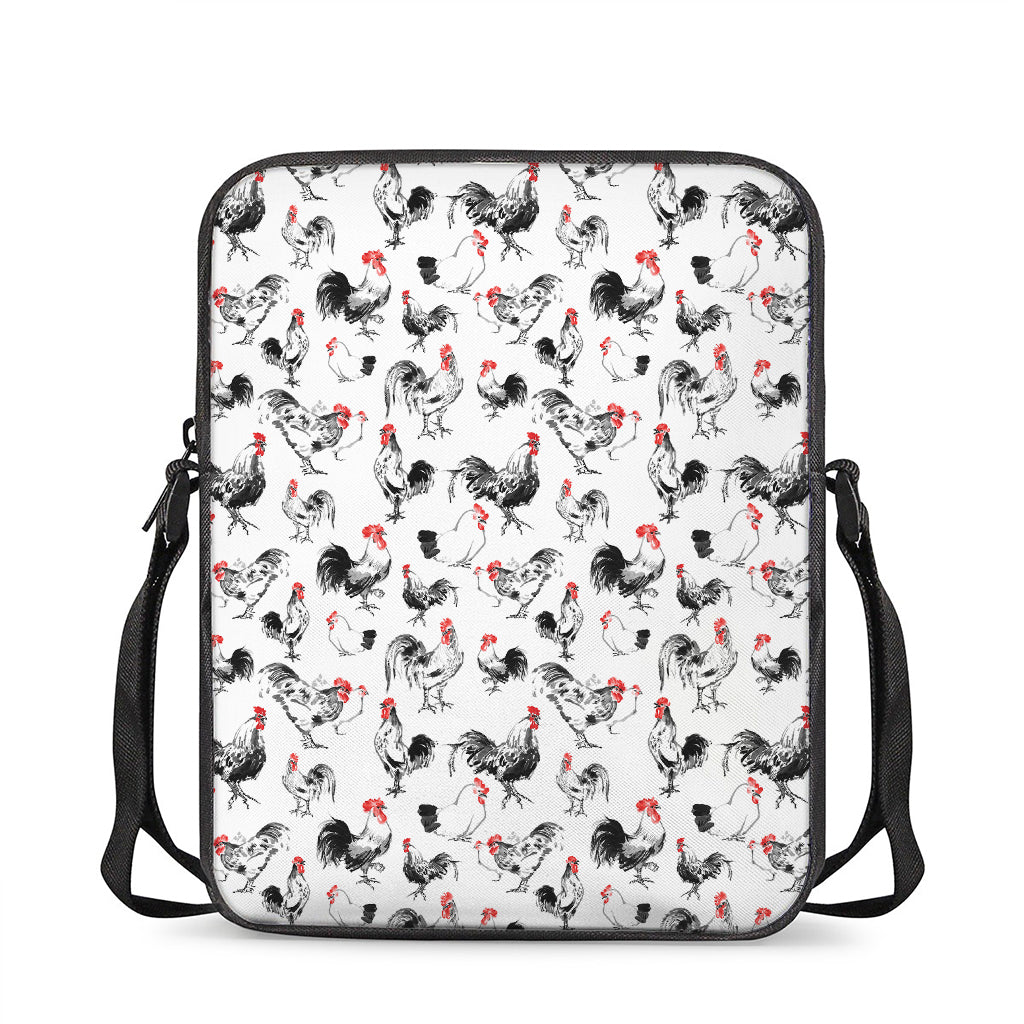 Chicken Ink Painting Pattern Print Rectangular Crossbody Bag
