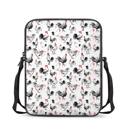 Chicken Ink Painting Pattern Print Rectangular Crossbody Bag