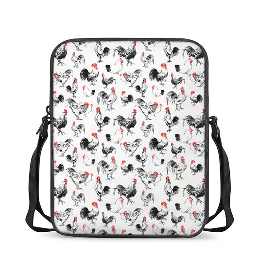 Chicken Ink Painting Pattern Print Rectangular Crossbody Bag