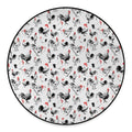 Chicken Ink Painting Pattern Print Round Floor Mat