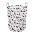 Chicken Ink Painting Pattern Print Round Laundry Basket