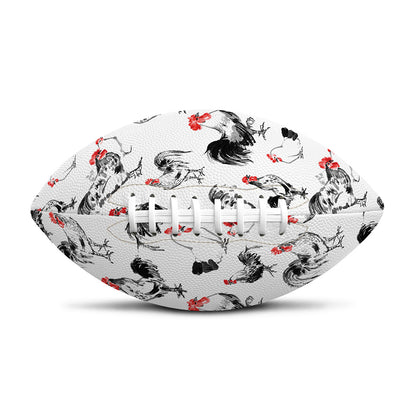 Chicken Ink Painting Pattern Print Rugby Ball