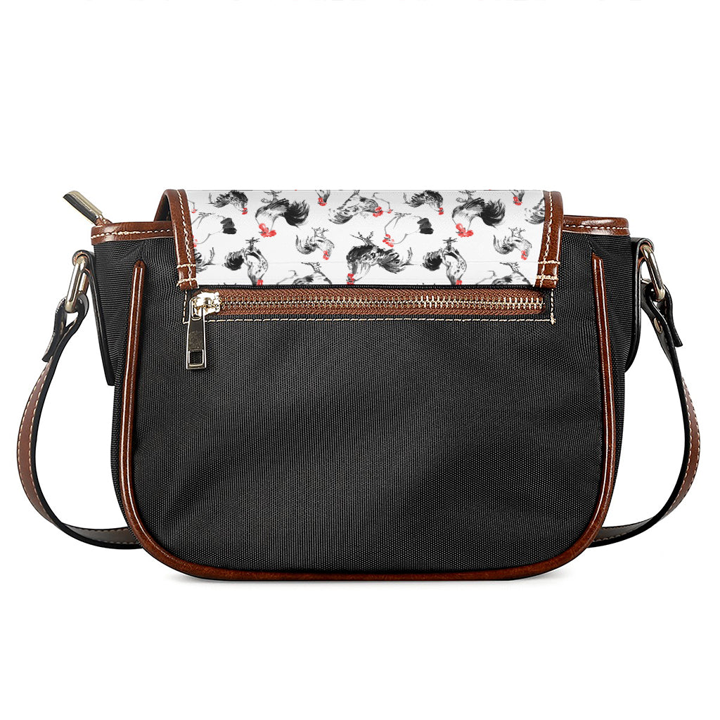 Chicken Ink Painting Pattern Print Saddle Bag