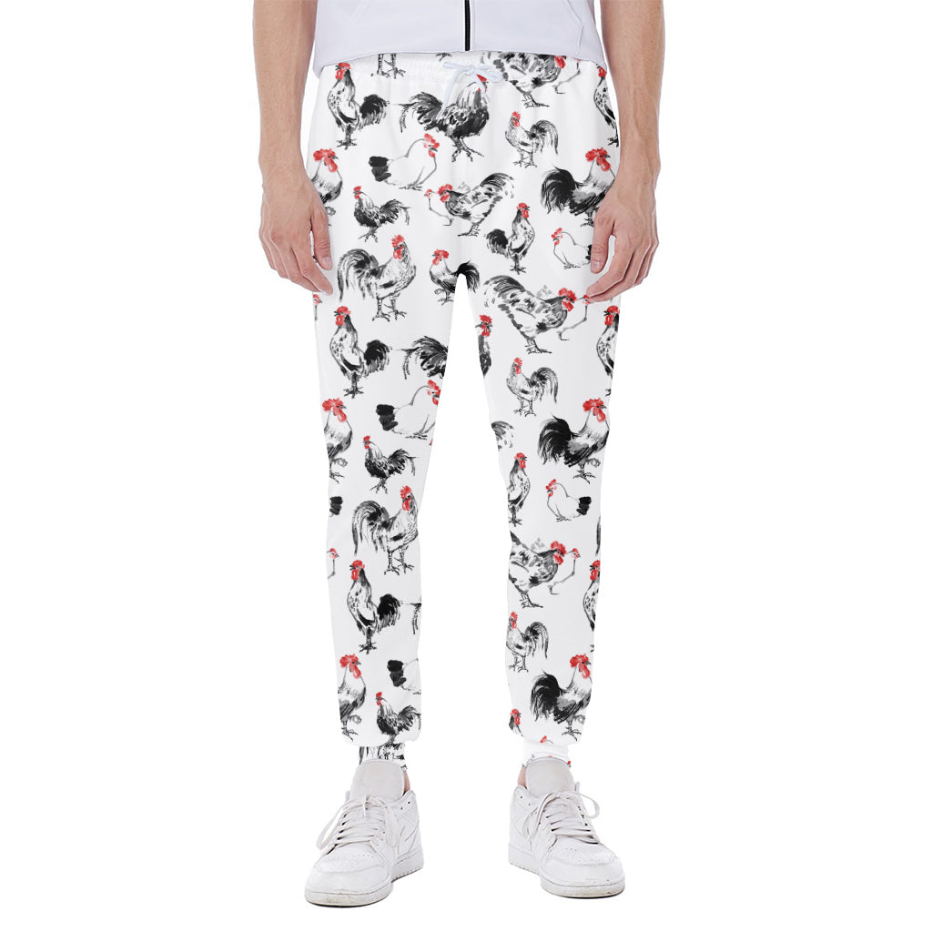 Chicken Ink Painting Pattern Print Scuba Joggers
