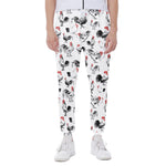 Chicken Ink Painting Pattern Print Scuba Joggers