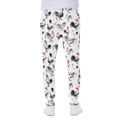 Chicken Ink Painting Pattern Print Scuba Joggers
