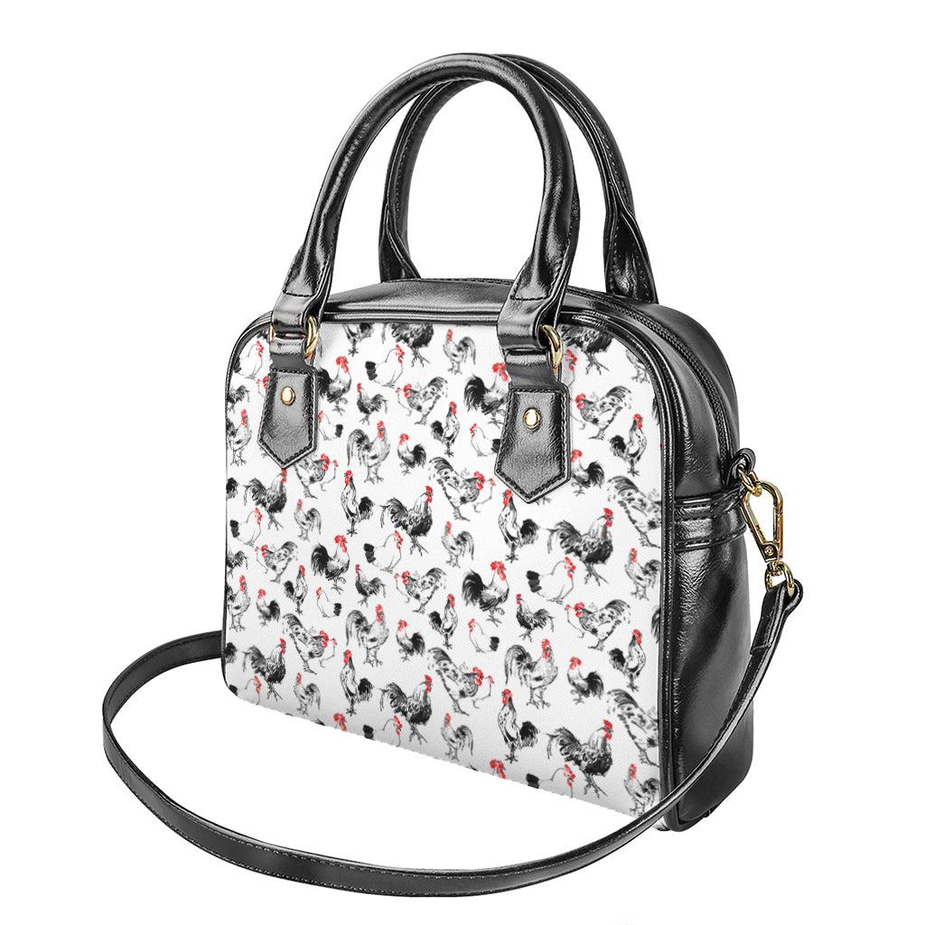 Chicken Ink Painting Pattern Print Shoulder Handbag