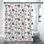 Chicken Ink Painting Pattern Print Shower Curtain