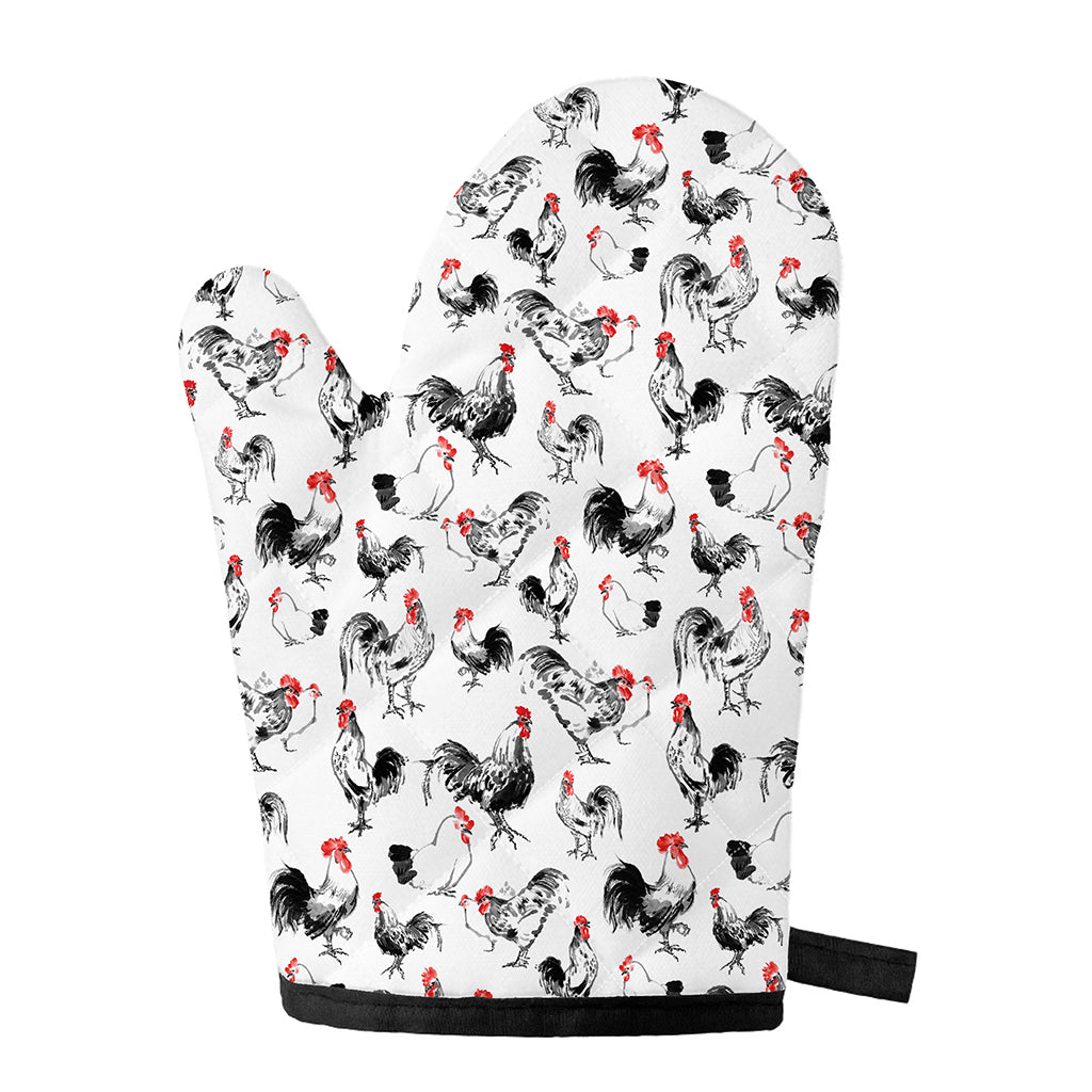 Chicken Ink Painting Pattern Print Single Oven Mitt